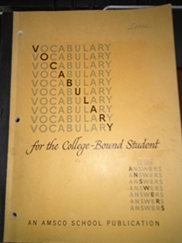Vocabulary for the college-bound student B0007DUXFM Book Cover
