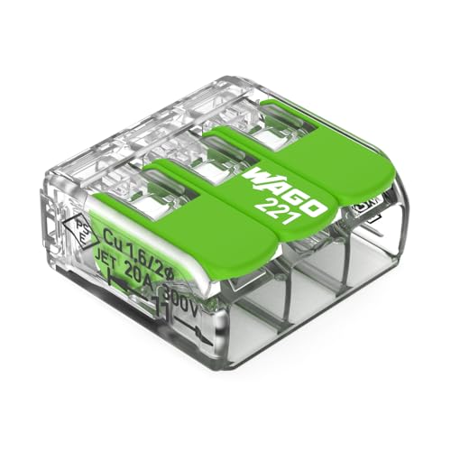 WAGO Green Range Terminal Block 3-Wire, to 4 mm²