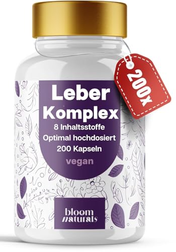 Nahrungsergänzung mit Mariendistel, Artischocke, Löwenzahn, Cholin, Folsäure & Vitamin B12 – 200 vegane Kapseln – produziert in Deutschland – Laborgeprüft