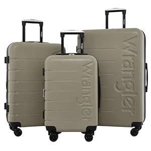 Wrangler Maverick 3 Piece Luggage Set, Silver Sage