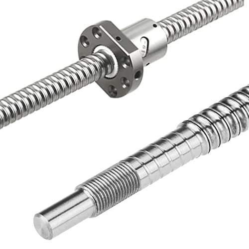 Chuangneng Ball Screw Cnc Parts Sfu1605 Rm1605 16Mm 1500Mm With Metal Deflector Ball Screw Nut Bk/Bf12 End Supports Ball Nut Housings 1Pcs Coupler With End Machining,Length Approx 59Inch/1500Mm #TOP2