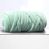 Giant Arm Knitting Chunky Yarn for Braided Knot Throw Blanket, Jumbo Chunky Yar n Twist Tubular Y arn Soft Extra Thick Yar n, Fluffy Bulky Weave Craft Crochet(Light Green 1.1lb)
