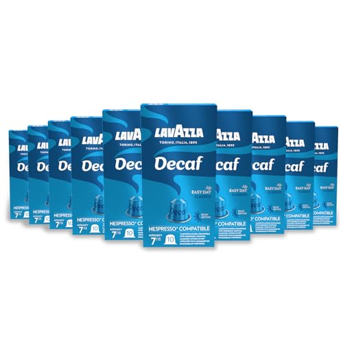 Lavazza, Espresso Maestro Dek, 100 Aluminium Capsules Compatible with Nespresso Original Machines, Chocolate and Dried Fruit Notes, Arabica & Robusta, Intensity 7/13, Medium Roasting