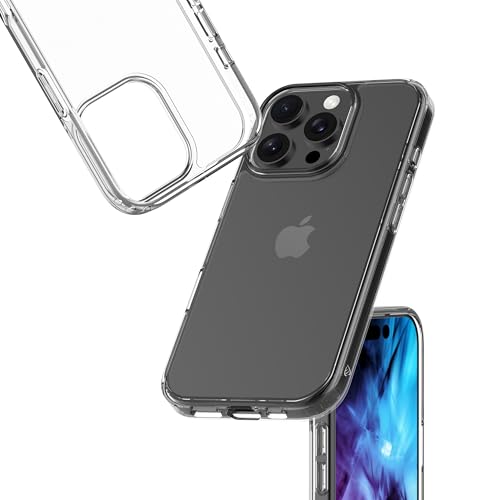 LUVVITT Clearview Hybrid Clear Case for iPhone 16 Pro (2024) - Slim, Lightweight, Scratch-Resistant PC Back & Shock-Absorbing TPU Bumper with Raised Camera & Screen Protection - 6.3 Inch