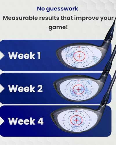 Image of STRIKEPRO Strike Tape Golf Impact Tape Right or Left Hand Club Face Stickers. No Residue Golf Impact Stickers for Instant Swing Analysis. Packs of Drivers or Drivers /Hybrid /Irons Club face Labels