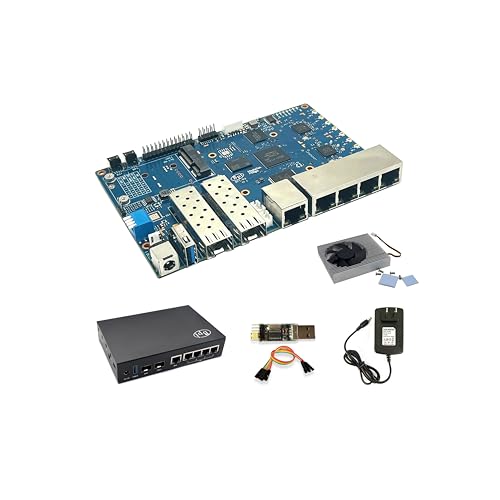 Image of Banana Pi BPI-R3 Wi-Fi 6 OpenSource Wireless Dual-Band OpenWRT Router Board with MediaTek MT7986(Filogic 830),Support 5X GbE and 2X 2.5GbE SFP (Bundle2-BPI R3+Metal Case)
