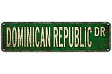 Metal Tin Sign DOMINICAN REPUBLIC DR Funny Vintage Sign Retro Metal Signs for Bedroom Kitchen Garden Wall Bar Club Coffee Home Decor 4x16 Inch