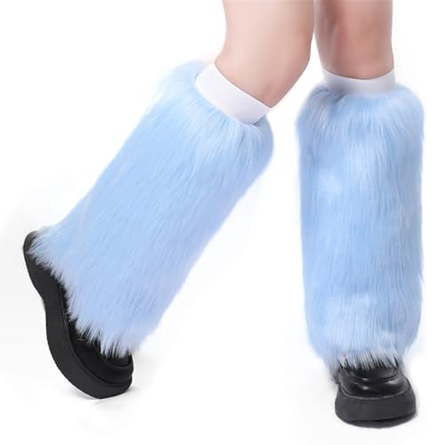 Women's Faux Fur Leg Warmers 40CM Sexy Furry Fuzzy Leg Warmers Soft Boot Cuffs Cover