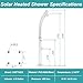 CMFTGDS 4.8 Gallon Solar Heated Outdoor Shower, 7 FT Freestanding Outside Shower with Shower Head & Foot Shower Tap for Poolside Backyard Beach, Black