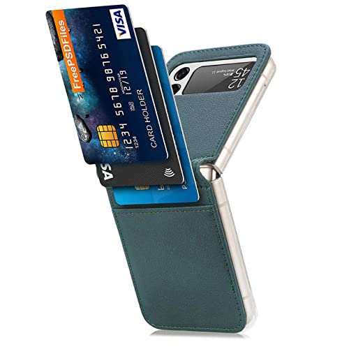 Étui pliable Samsung Z Flip3 en cuir vert idéal pour vos déplacements urbains