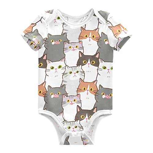 Image of vvfelixl Baby Girls' Bodysuits Llama Alpaca Cactus Short Sleeve Cotton Baby Clothes For Girls 0-24 Months Black