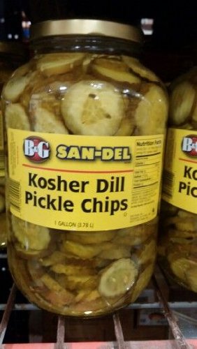 B&G San-Del Kosher Dill Pickle Chips, 1 Gallon