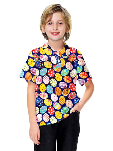 Image of AOBUTE Kids 4th of July Polo American Flag Short Sleeve Button Down Shirts Tops 3-14 Years