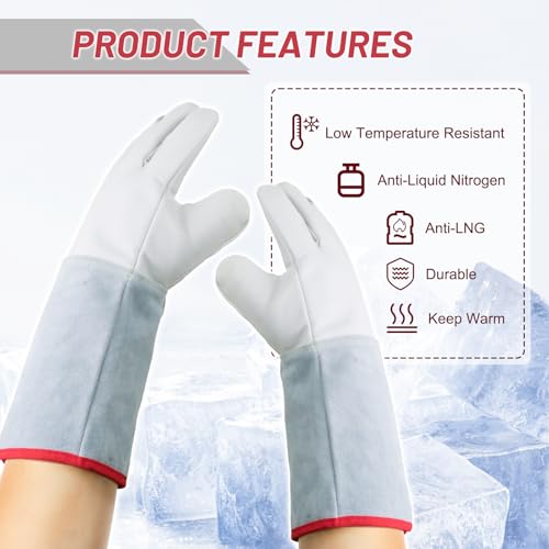 Luvas criogênicas de baixa temperatura LN2 Nitrogênio Líquido Congelador Luvas Cryo para Gelo Seco N