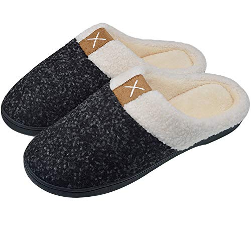 iParaAiluRy Zapatillas Casa Hombre Suave y Cómodas con Forro de Lana Cálidos Zapatillas Antideslizantes para Interiores y Exteriores