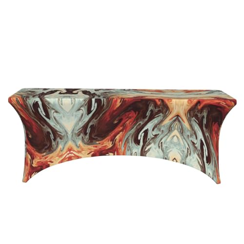 Nappe extensible rectangulaire marron élasthanne anti-plis
