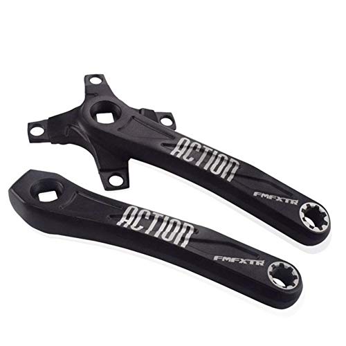 YOBAIH Bicicleta manivela for MTB Mountain Bike Bielas de Agujeros Cuadrados de aleación de Aluminio L R Crank Sola Placa Modificación Parte Platos Y Bielas (Color : 1PCS Crank)