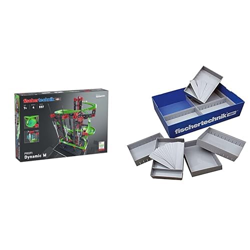 Bundle aus fischertechnik 533872 Kugelbahn Dynamic M – Bausatz für Kinder ab 7 Jahren, Lernspielzeug mit Flexschienen und Klangrohren & fischertechnik Experimentier-Box