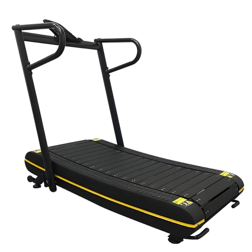Image of Eco-Curve Manual Treadmill - Self-Propelled Non-Electric Motorized Running Machine with Magnetic Resistance & Foldable Design for Home /Rehab Training