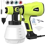 Paint Sprayer 1000W High Power Electric Spray Paint Gun with Adjustable Spray Width Knob 4 Nozzles and 3 Patterns Easy to Clean for Furniture Home Interior House Painting Green