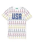 Camiseta United Colors of Benetton T-Shirt 3ap6c1522 Camiseta, Turquesa 73v, Medium niños y niñas