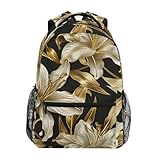 Photo Gallery zaino per la scuola con fiori di giglio dorato, borsa per libri per ragazzi e ragazze scuola elementare casual borsa da viaggio per computer portatile zaino da giorno, fiore di giglio, s Photo Gallery zaino per la scuola con fiori di giglio dorato, borsa per libri per ragazzi e ragazze scuola elementare casual borsa da viaggio per computer portatile zaino da giorno, fiore di giglio, s