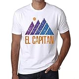 Camiseta Estampada para Hombre Montaña El Capitan – Mountain El Capitan – T-Shirt Vintage Manga Corta Regalo Original Cumpleaños Diseño Gráfico Moda Blanco XXL