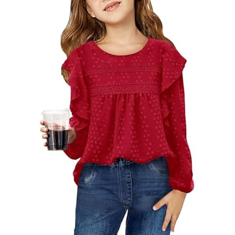 Haloumoning Girls Ruffle Blouse Cover