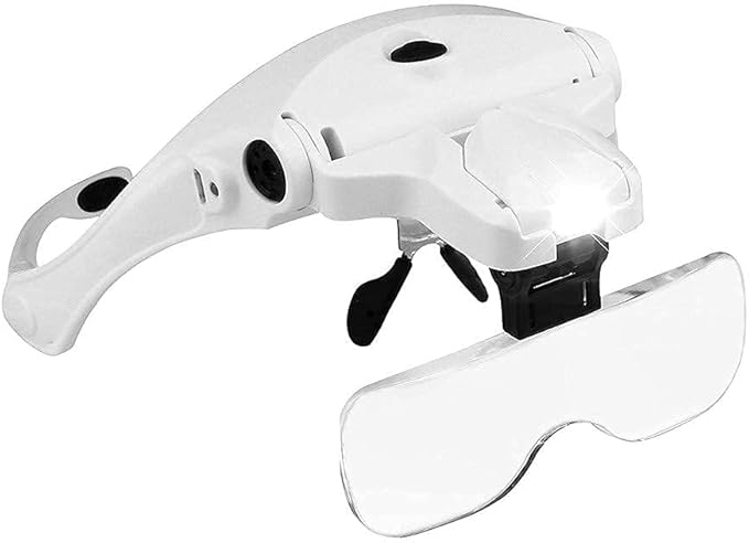 Occhiali Di Ingrandimento Con Luce LED - Lente 200% Mani Libere Per Lettura E Hobby - Foto 7