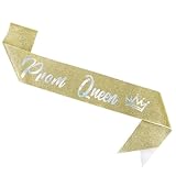 Velscrun Halloween Headband & Prom Queen Sash - Gold Prom Queen Headband & Tiaras for Women & Girls - Halloween & Birthday Party Decorations & Hair Accessories