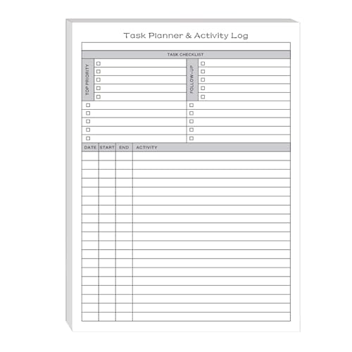 Wonninek To-Do-Listen-Notizblock, 100 Seiten, abreißbar, undatiert, Tagesplaner, A4, 100 g/m² dickes Papier, Tagesplaner, Schreibtischunterlage mit Rückenstütze aus Karton, für Arbeit, Studium