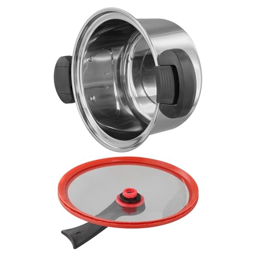 HEBEOT Olla de cocción lenta a presión, olla de presión de acero inoxidable de 3,5 L con interior antiadherente para cocinar al vapor y cocinar lentamente, 23,5 x 12 cm (plateado)