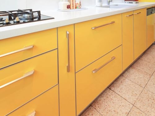 Image of Dark Yellow Solid Matt Peel and Stick Wallpaper Contact Paper Wallpaper Modern Self Adhesive Wallpaper Decorative Removable 16 x 60 Inch