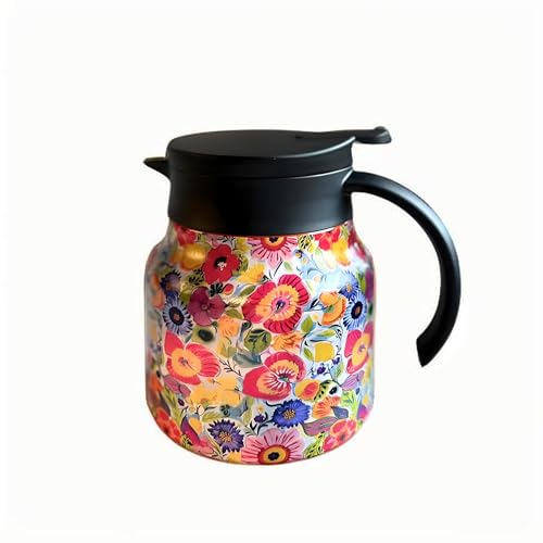 Teekanne Thermo mit siebeinsatz Thermoskanne mit Teesieb für Tee, Warmhaltekanne Kleine 0.8Liter, Zuhause, Büro