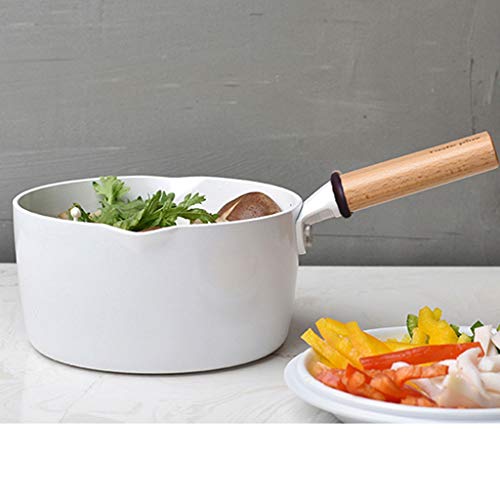 NMNMNM Saucepans Soup Pot Nonstick Saucepan Sauce Pan with Glass Lid Aluminum Alloy Milk Pan Nonstick Saucepan Glass Lid (White) Milk Pan/Saucepan