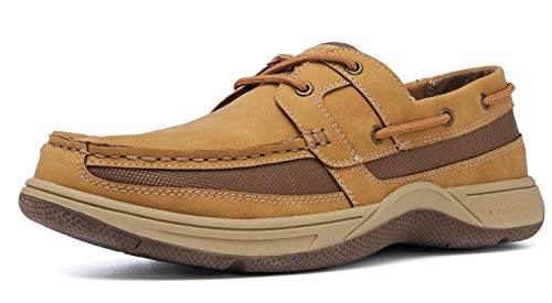 Casual Boat Slip on Shoes for Men - Durable Memory Foam Comfort Boat Shoes Men - Rubber Sole, Faux Leather and Lace-Up Mens Casual Shoes