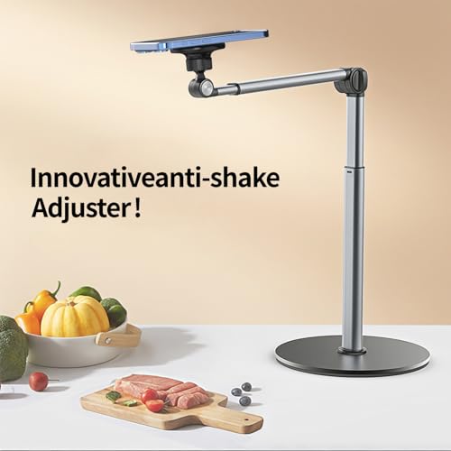 Image of yAyusi Heavy Duty Aluminum Magnetic Overhead Tripod for iPhone, 13.7 in Long Overhead Phone Mount, Flexible Articulating Arm Phone Mount for Desk for Live Streaming, Meeting, Cooking