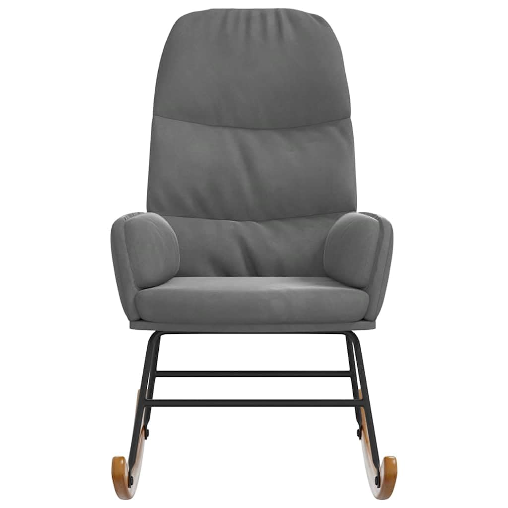 Sillón mecedora de terciopelo gris oscuro para sala de estar