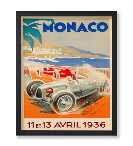 Poster Master Monaco Car Racing Print - Vintage Wall Art - Car Race Poster - Great Wall Decor Gift for Home, Office, Living Room, 18x24 Unframed Wall Art