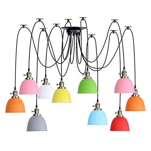 Lustre en métal coloré industriel moderne pour illuminer une chambre sombre