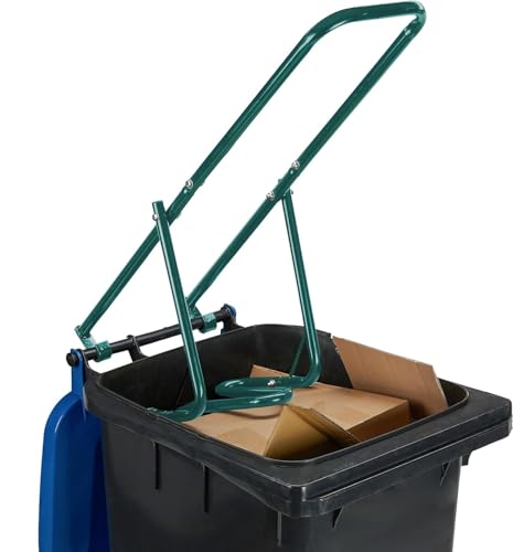 Optimal Products Heavy Duty Rubbish Press For Wheelie Bins Household Waste Compressor Manual Recycling Compactor Steel Green Wheelie Bin Press | Increases Bin Capacity by 50% | Easy-to-Use
