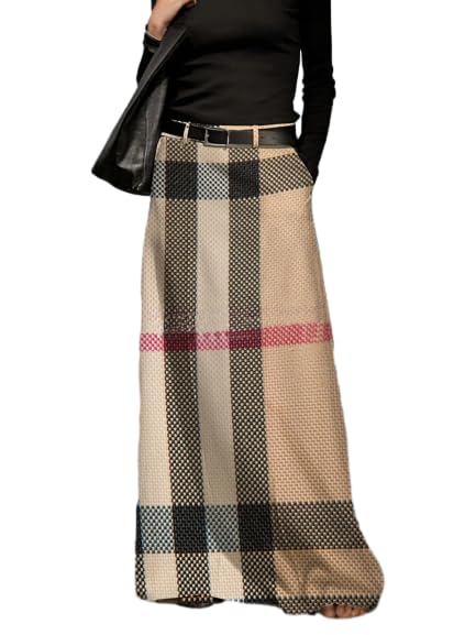 Womens High Waist A-Line Maxi Skirt Vintage Loose Fit Casual Elegant Long Skirts with Pockets for Women