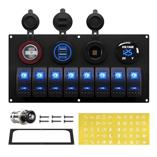 RVBOATPAT 8 Gang Marine Switch Panel