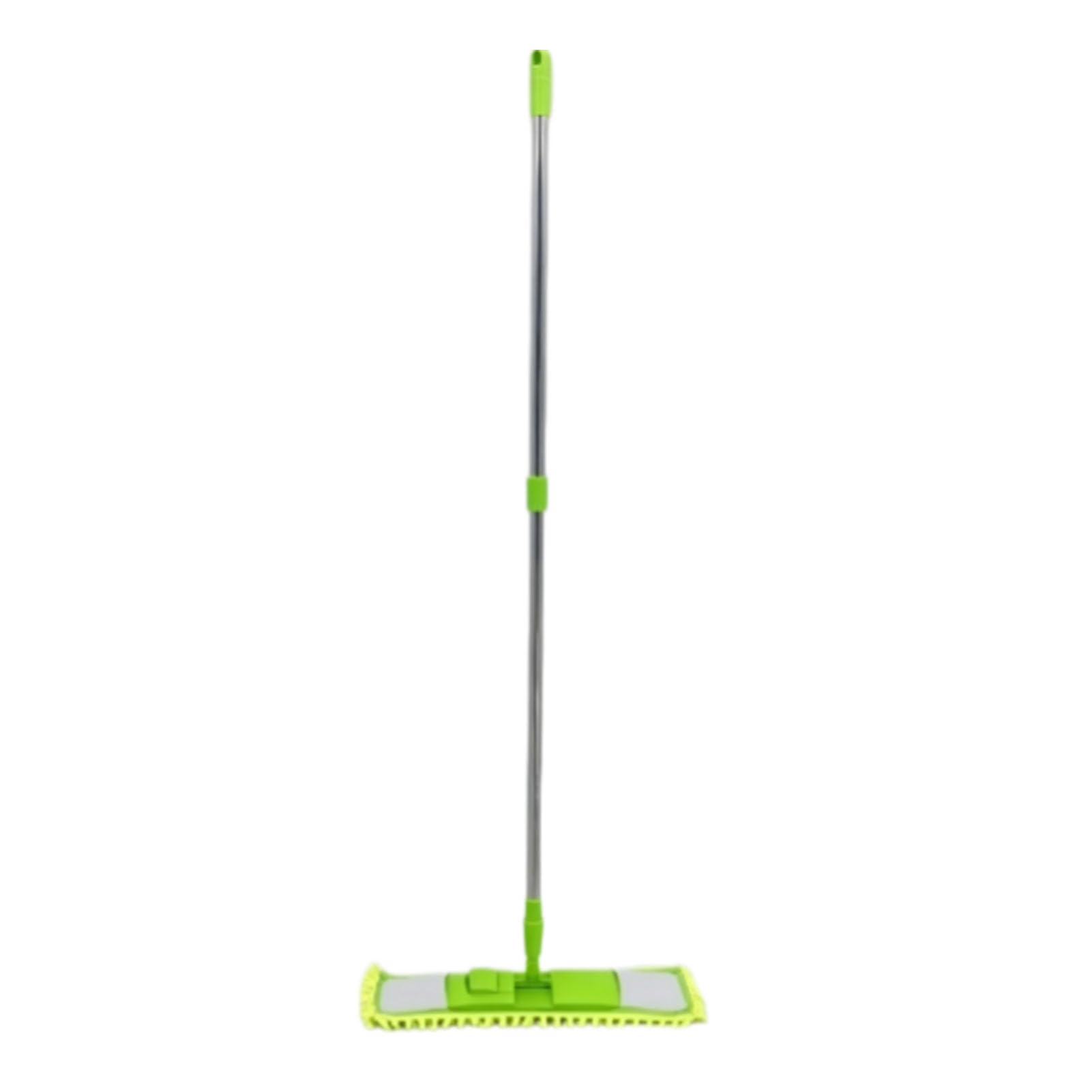 GOWENIC Fregona Plana de Secado Húmedo con Almohadillas de Chenilla, Fregona para Limpieza de Suelo Desmontable, de Lavado Reutilizable de Secado Rápido para Uso Doméstico (Green)