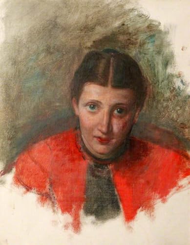 Tableau la femme de l'artiste à la cape rouge, impression d'art sur toile 60x90cm