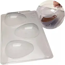 Forma De Acetato Com Silicone (3 Partes) Ovo Liso 250g SP BWB (3686) Forma Ideal para Ovo de Páscoa