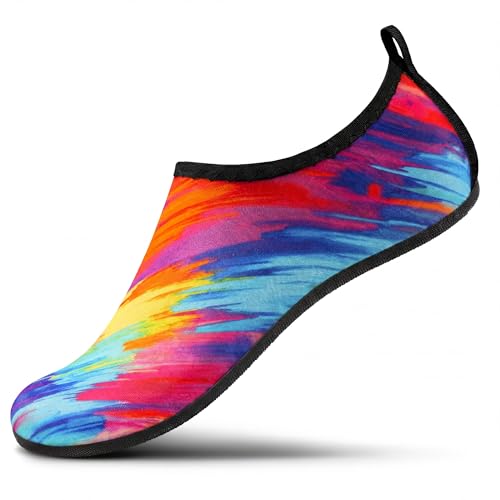 Image of SEEKWAY Water Shoes Women Men Adult Quick-Dry Aqua Socks Barefoot Non Slip for Beach Swim River Pool Lake surf Black SK002(U)