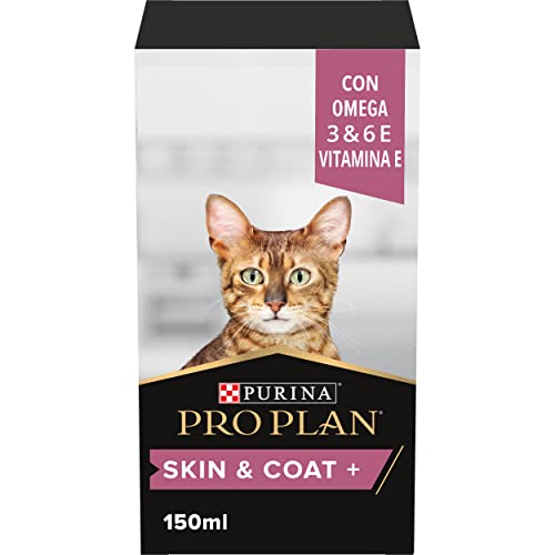PURINA PRO PLAN Skin and Coat + Supplement liquido per Gatti Adulti con Omega 3 & 6 e Vitamina E Confezione da 150ml