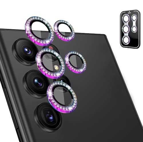 Verre trempé Samsung Galaxy S25 Ultra 5G lot de 2 protections d'objectif à anneau métal