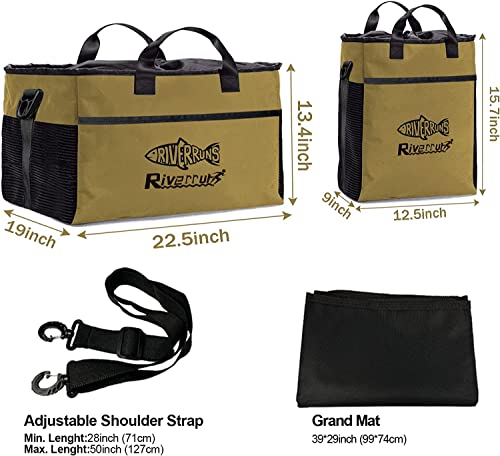 Riverruns Fishing Hunting Wader Bag With Vented Mesh, Waders Boots Bag, Fly Fishing Storage Bag For Fishing, Hiking, Camping (Medium, Khaki) #TOP5